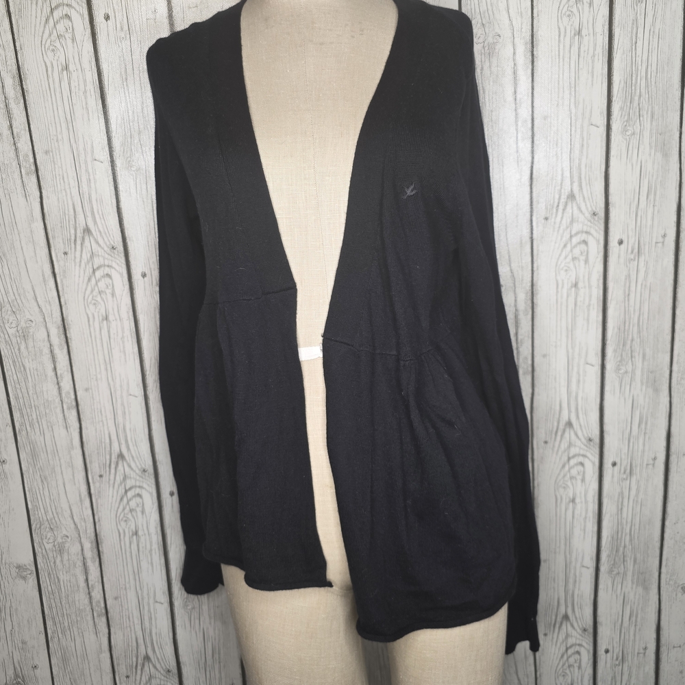 NWT Aerie Black Babydoll Open Front Cardigan - Rabbit Hair Blend - Large